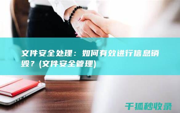 文件安全处理：如何有效进行信息销毁？ (文件安全管理)